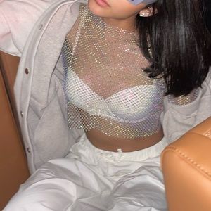 Zara Mesh Sparkly Top